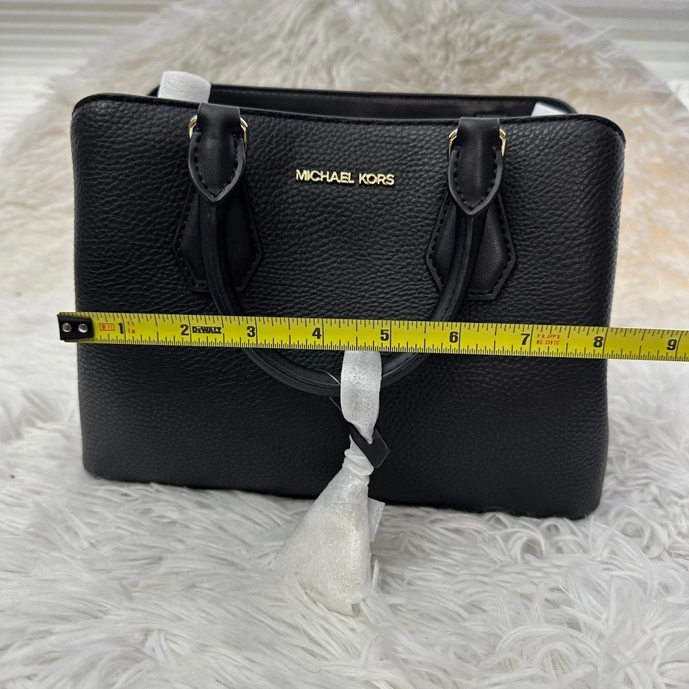 Michael‎ Kors Camille Black Small Pebbled Leather Satchel Crossbody New